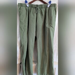 Amazon Essentials Olive Green Wide-Leg Drawstring Cargo Pants Pants